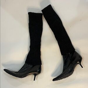 STEVE MADDEN Black Knee-High Heeled Boots Sz 9.5/10